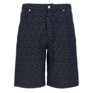 Fendi Men Bermuda Jeans Jacquard Ff
